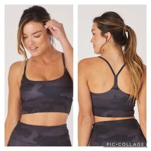 Glyder Pure Sports Bra Smoke Camo Print Size Large